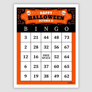200 Halloween Bingo Cards Pdf Download, 1, 2, and 4 Per Page, Instant Printable Fun Party Game