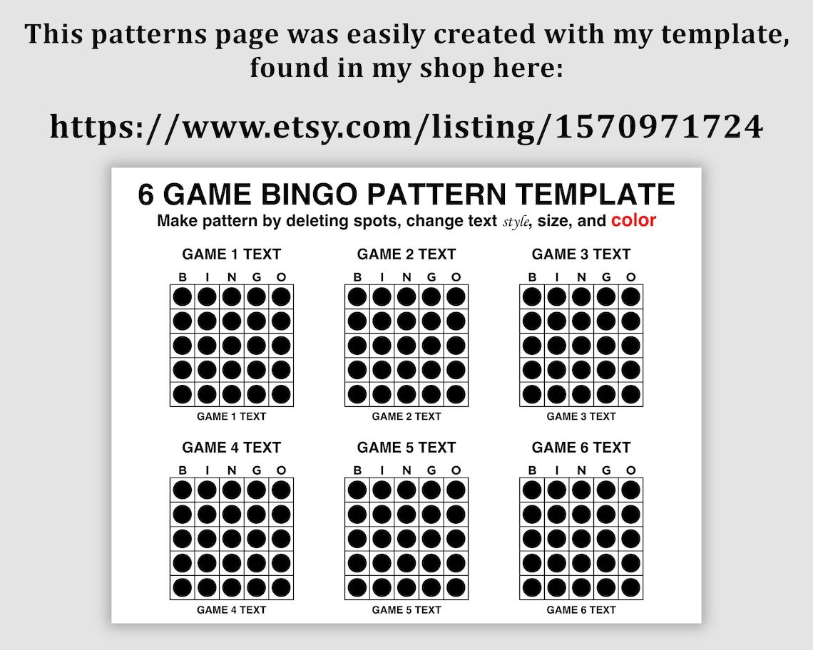 6 Autumn Bingo Patterns Program Flyer, Fall Bingo Patterns, Instant ...