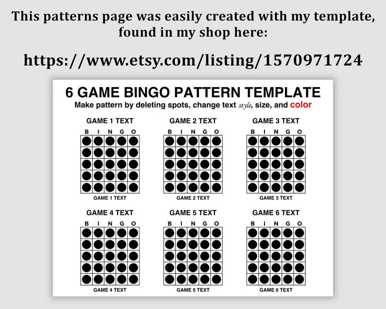 Fall Bingo Pattern Shap 6 Autumn Bingo Patterns Program Flyer, Fall Bingo Patterns, Instant ...