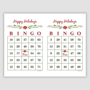 1000 Happy Holidays Bingo Cards Pdf Download, 1, 2, and 4 per Page ...