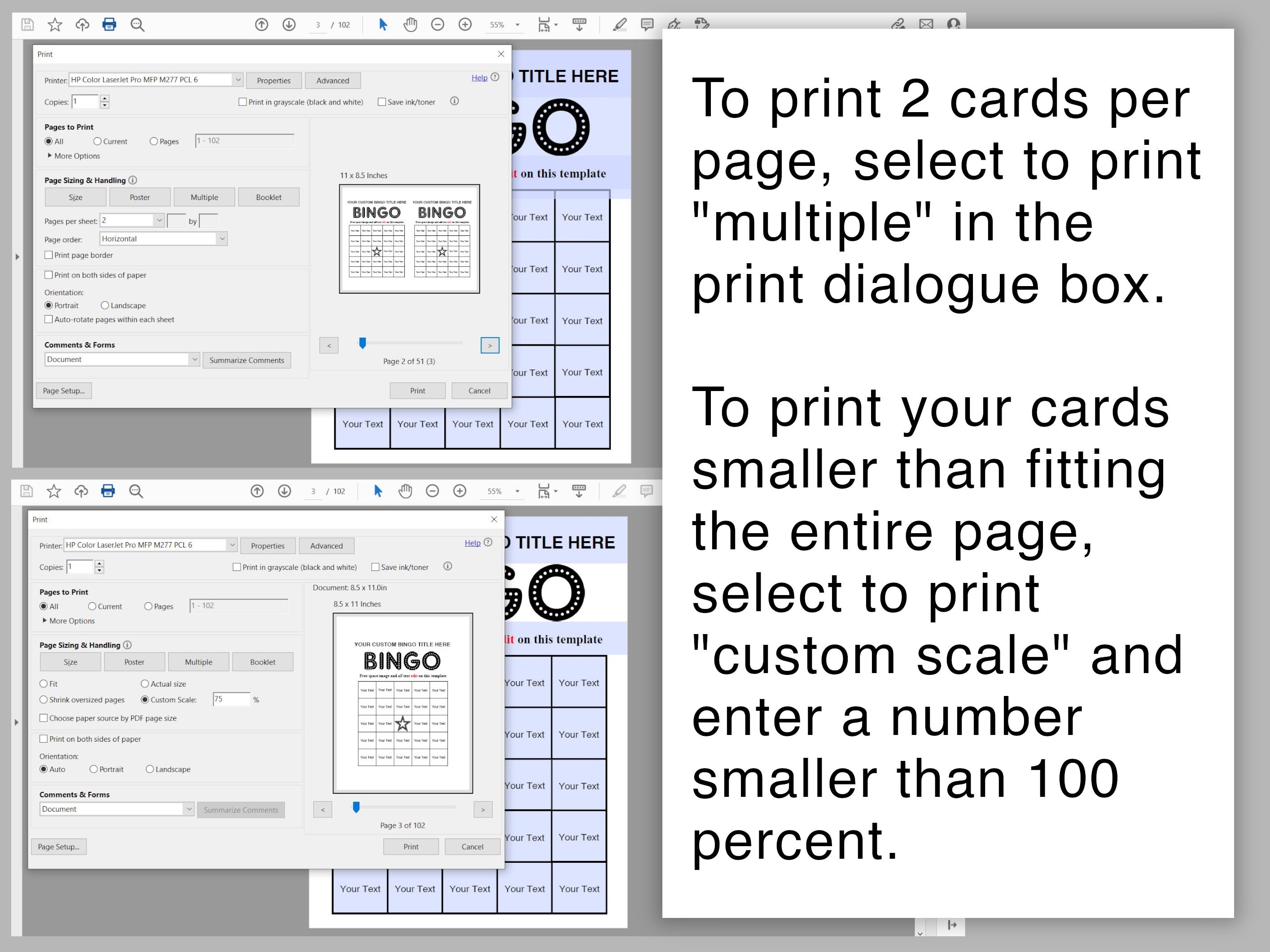 50 Editable Bingo Cards Template, 48 Call, Instant Pdf Download, All ...