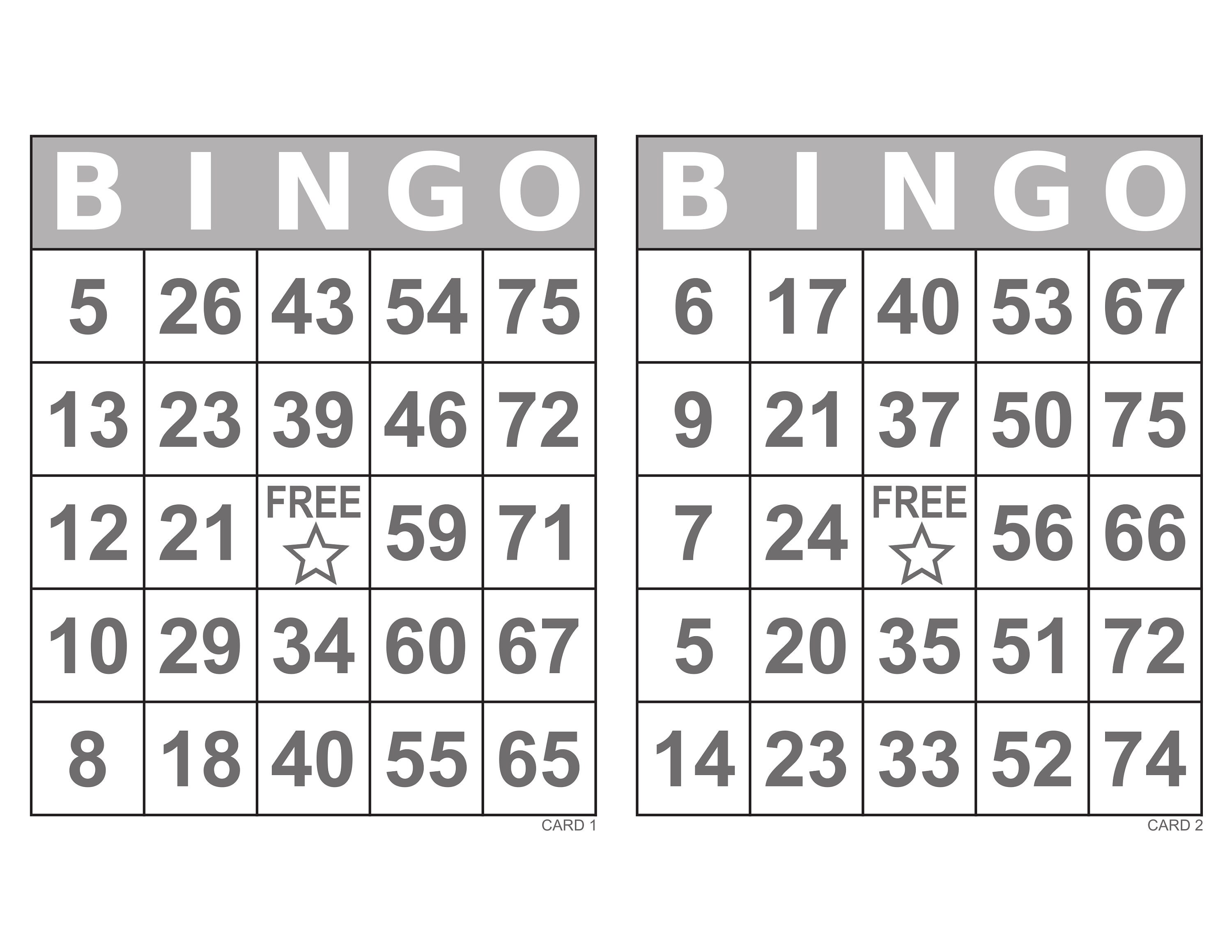 Bingo Cards 1000 Cards 2 per Page Large Print Instant - Etsy