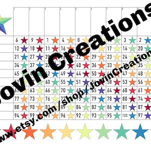 2 Bingo Boards Plus 1 Blank, 20 line, 100 call, Immediate PDF Download, Rainbow Star Bingo