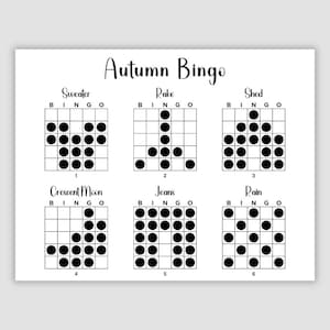 6 Autumn Bingo Patterns Program Flyer, Fall Bingo Patterns, Instant Printable Pdf Download, Etsy emails download link at payment processed
