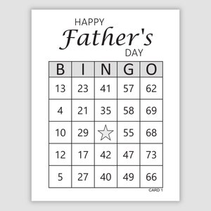 200 Father's Day Bingo Cards Pdf Download, 1 Per Page, Instant Printable Fun Party Game