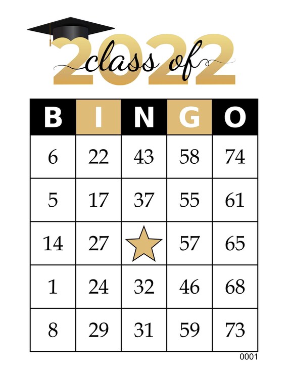graduation bingo cards 1000 cards prints 1 and 2 per page etsy