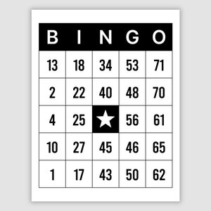 600 Bingo Cards Pdf Download, 1, 2, 4, and 6 Per Page, Instant Printable Fun Party Game, 75 Call, 1 Per Page Fits Jumbo Chips