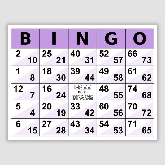 1000 Double Bingo Cards Pdf Download, 1, 2, and 4 per Page
