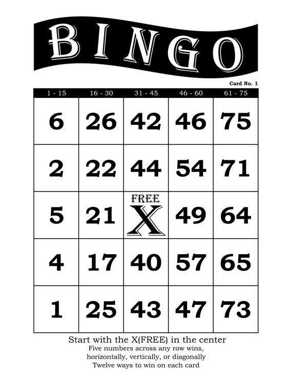Bingo Cards 200 Cards 1 per Page Instant Pdf Download - Etsy