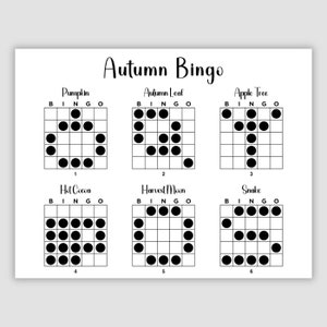 6 Autumn Bingo Patterns Program Flyer, Fall Bingo Patterns, Instant Printable Pdf Download, Etsy emails download link at payment processed