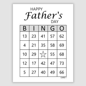 1000 Father's Day Bingo Cards Pdf Download, 1 Per Page, Instant Printable Fun Party Game