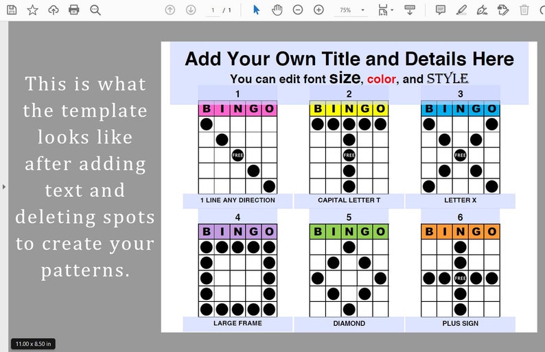 Editable Bingo Pattern Program Flyer, Easily Create Your Own 6 Game ...