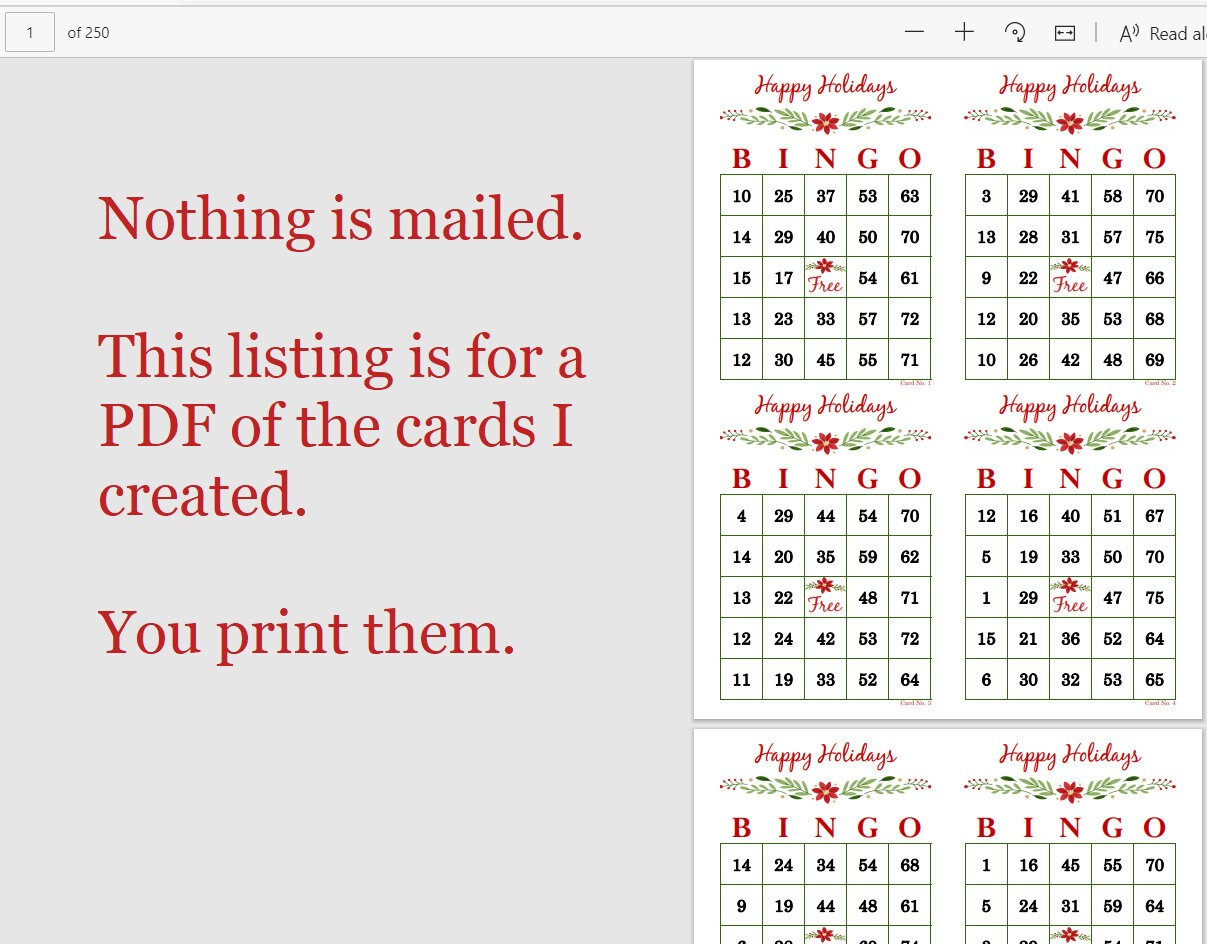Happy Holidays Bingo Cards 1000 Cards Fun Christmas Party - Etsy