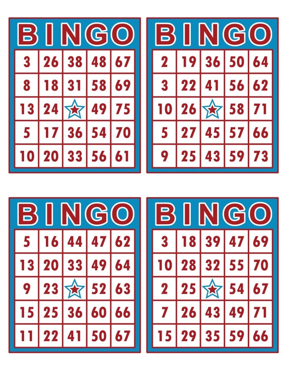 Bingo Cards 1000 cards 4 per page immediate pdf download | Etsy