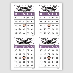 1000 Halloween Bingo Cards Pdf Download, 1, 2, and 4 Per Page, Instant Printable Fun Halloween Bingo Card Print Out Party Game