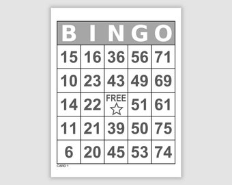 500 Bingo Cards Pdf Download, 1, 2, and 4 Per Page, Jumbo Large Print, Instant Printable Fun Party Game