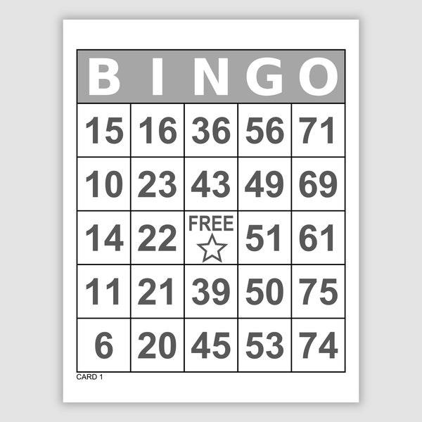 500 Bingo Cards Pdf Download, 1, 2, and 4 Per Page, Jumbo Large Print, Instant Printable Fun Party Game