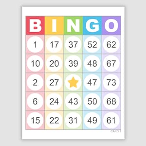 500 Rainbow Bingo Cards Pdf Download, 1, 2, 4, and 6 Per Page, Instant Printable Fun Party Game, St. Patrick's Day, Pride, Circus, Carnival