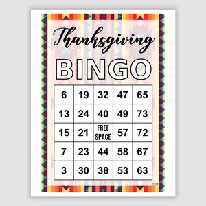 100 Thanksgiving Bingo Cards, 1 and 2 Per Page, Instant Printable Fun Party Game Pdf Download