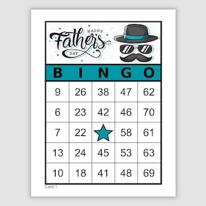 200 Father's Day Bingo Cards Pdf Download, 1, 2, and 4 Per Page, Instant Printable Fun Party Game