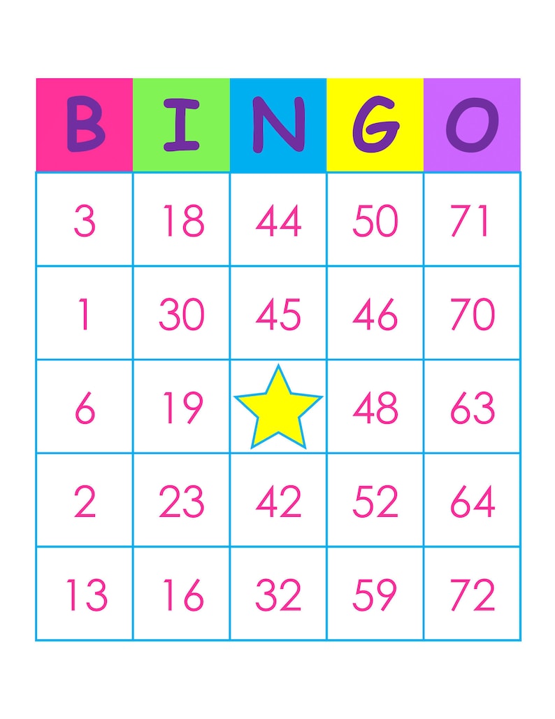 Bingo Cards 1000 Cards 1 per Page Instant Pdf Download. - Etsy