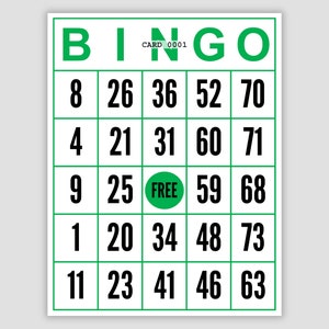 1000 Jumbo Bingo Cards Pdf Download 1 per Page Instant - Etsy