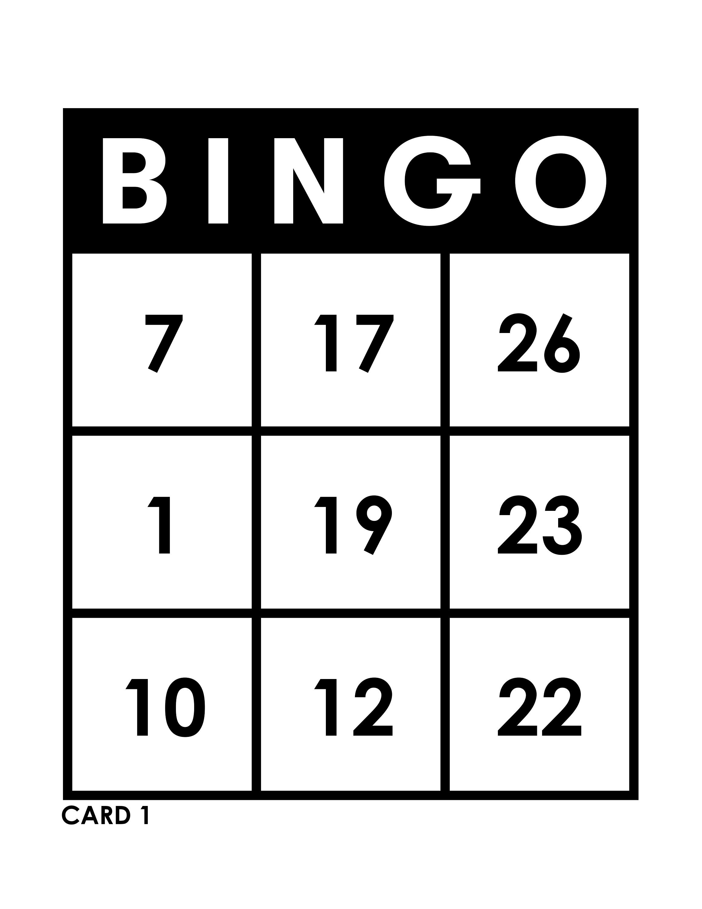 Large Print Bingo Cards 500 Cards 30 Call 3 X 3 Grid - Etsy