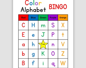 200 Color Alphabet Bingo Cards Pdf Download, 1 Per Page