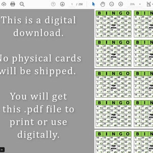 1000 Double Bingo Cards Pdf Download, 1, 2, and 4 per Page, Instant ...