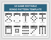 10 Game Editable Bingo Pattern Template Create A Custom Bingo Game Program Flyer With My Adobe Fillable Form Pdf Windows or macOS Required