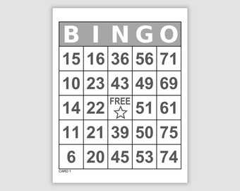 1000 Printable Bingo Cards Pdf Download, 1, 2, and 4 Per Page, Large Print, Instant Printable Fun Party Game, Set 2