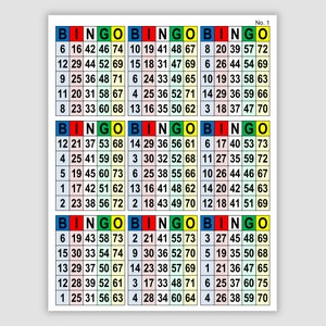 1008 Bingo Cards Pdf Download, 9 per page, No free space, Instant Printable Fun Party Game, Colorful