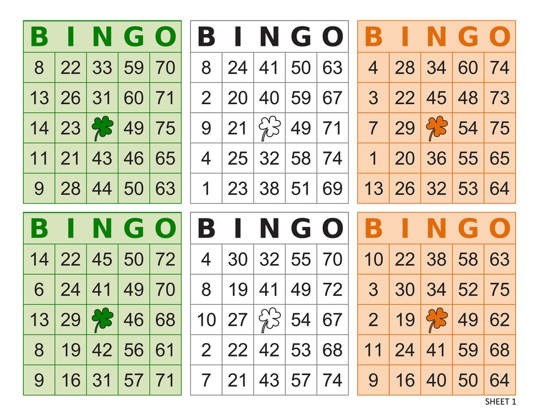 6000 Bingo Cards Pdf Download 6 per Page Instant Printable - Etsy