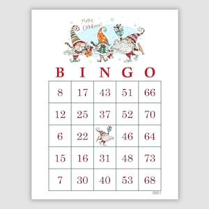 100 Christmas Bingo Cards, 1, 2, and 4 Per Page, Printable Bingo Cards Christmas Party Game PDF Download Holiday Bingo Cards Holiday Gnomes