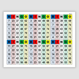 1002 Bingo Cards Pdf Download, 6 Per Page, No Free Space, Instant Printable Fun Party Game, Multi-colored