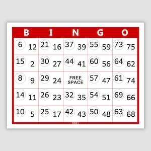 1000 Double Bingo Cards Pdf Download, 1, 2, and 4 Per Page, Instant Printable Fun Party Game, Double Action Bingo, Valentine's Day Red