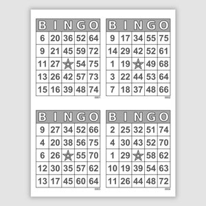 5000 Bingo Cards Pdf Download, 1, 2, and 4 Per Page, Large Print, Instant Printable Fun Party Game