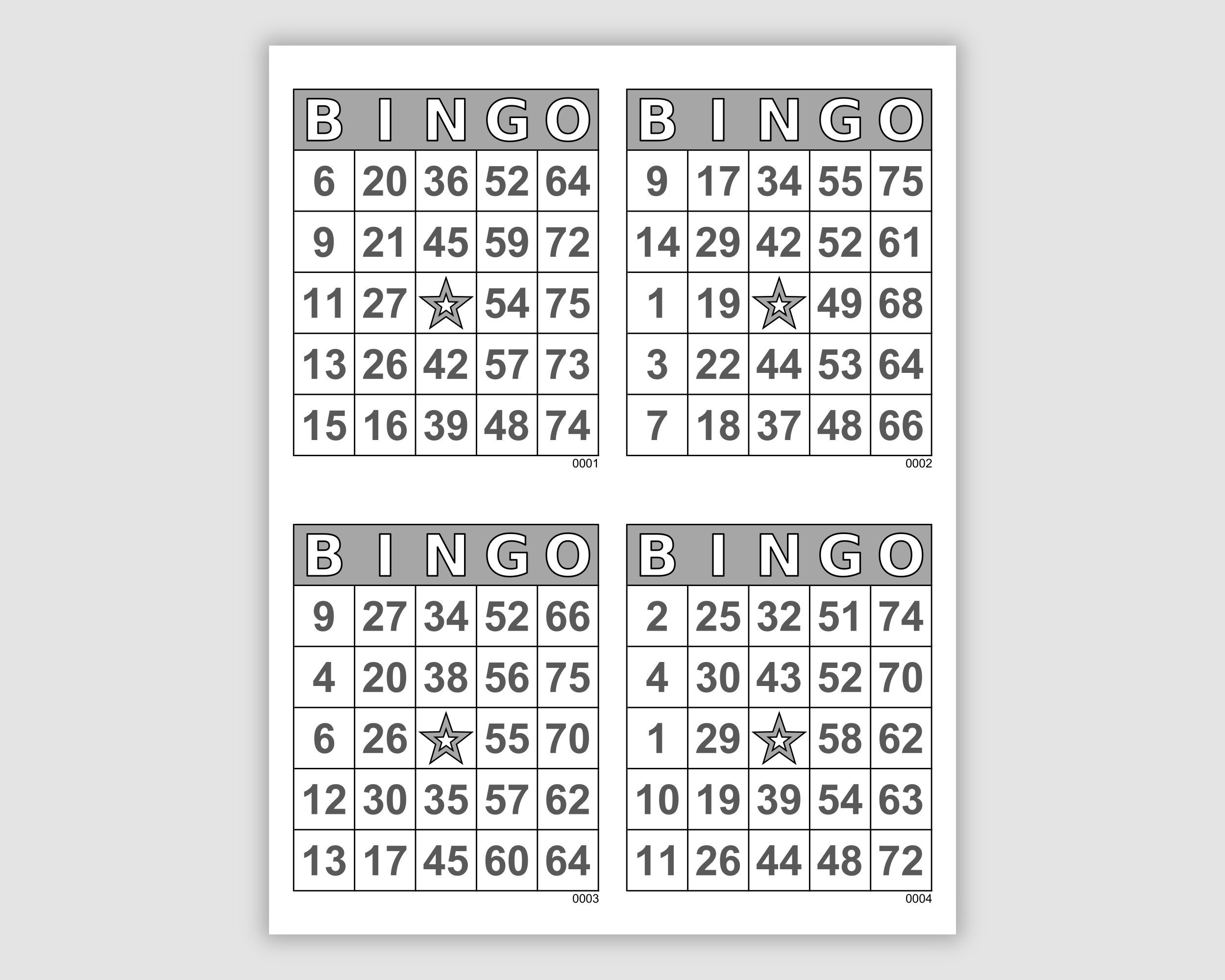 Descarga PDF de 5000 cartones de bingo, 1, 2 y 4 por página, letra grande,  divertido juego de fiesta imprimible al instante -  España