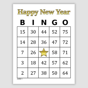 1000 Bingo Cards Pdf Download Pdf Download, 1, 2, and 4 Per Page, Instant Printable Fun Happy New Year Party Game