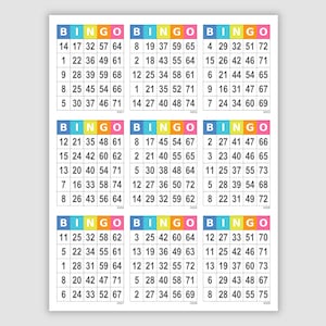 1008 Bingo Cards Pdf Download, 9 Per Page, No Free Space, Instant Printable Fun Party Game