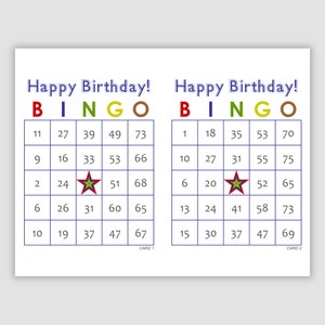 200 Birthday Bingo Cards, Pdf Download, 75 call, Instant Printable Fun Party Game, Blue