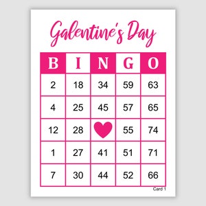 500 Galentine's Day Bingo Cards Pdf Download, 1, 2, and 4 Per Page, Instant Printable Pdf Download, Fun Girls Night Party Game, Pink Heart
