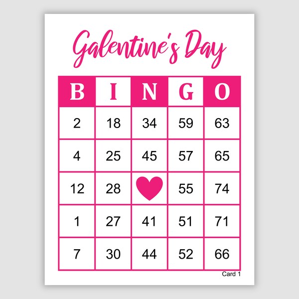 1000 Galentine's Day Bingo Cards Pdf Download, 1, 2, and 4 Per Page, Instant Printable Pdf Download, Fun Girls Night Party Game, Pink Heart