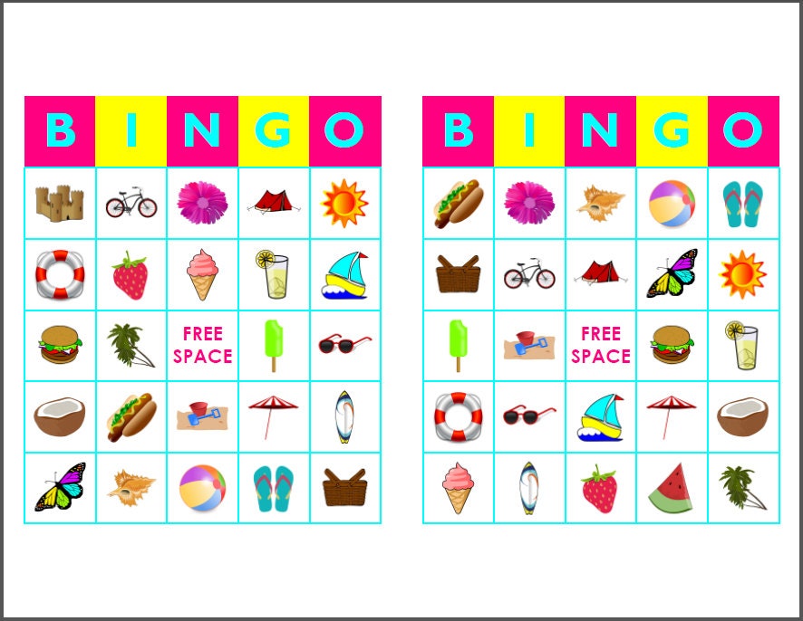 Printable Bingo Cards 2 Per Page
