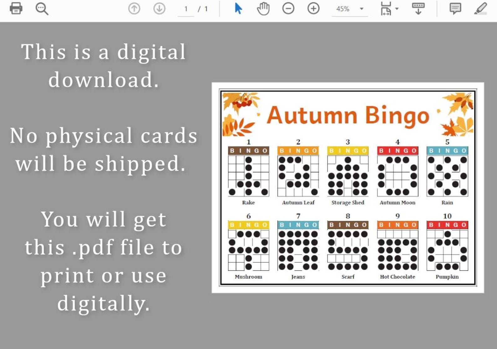 10 Autumn Bingo Patterns Program Flyer Fall Bingo Patterns Printable ...
