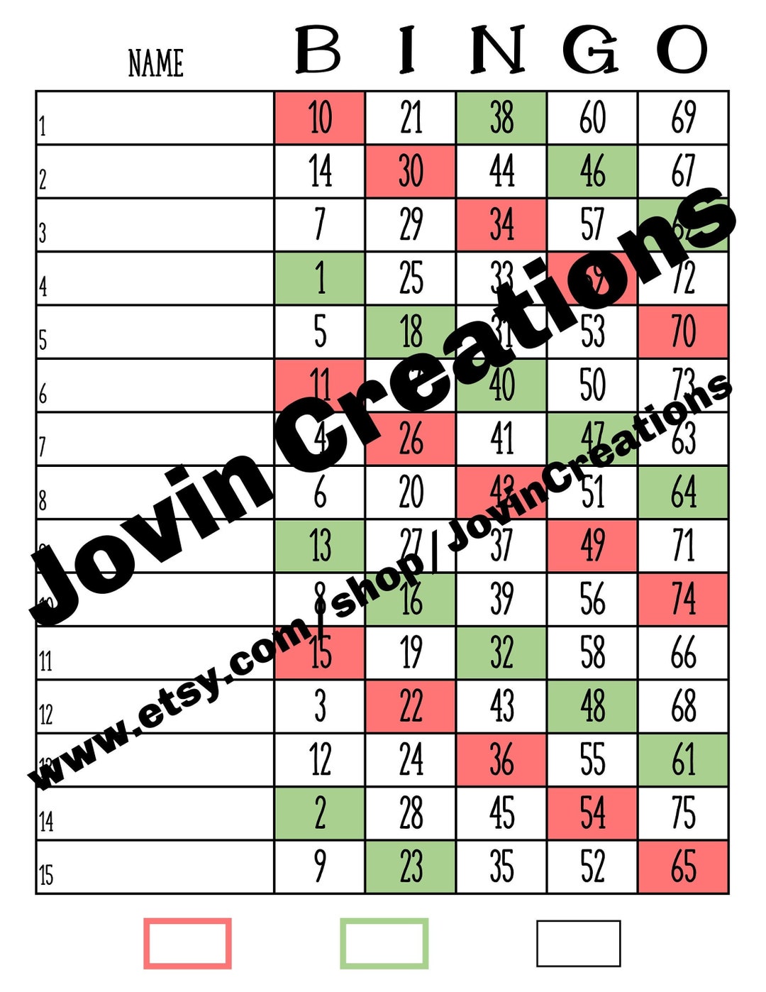 2 Bingo Boards Plus 1 Blank, 15 Line 75 Call, Instant Printable Pdf ...