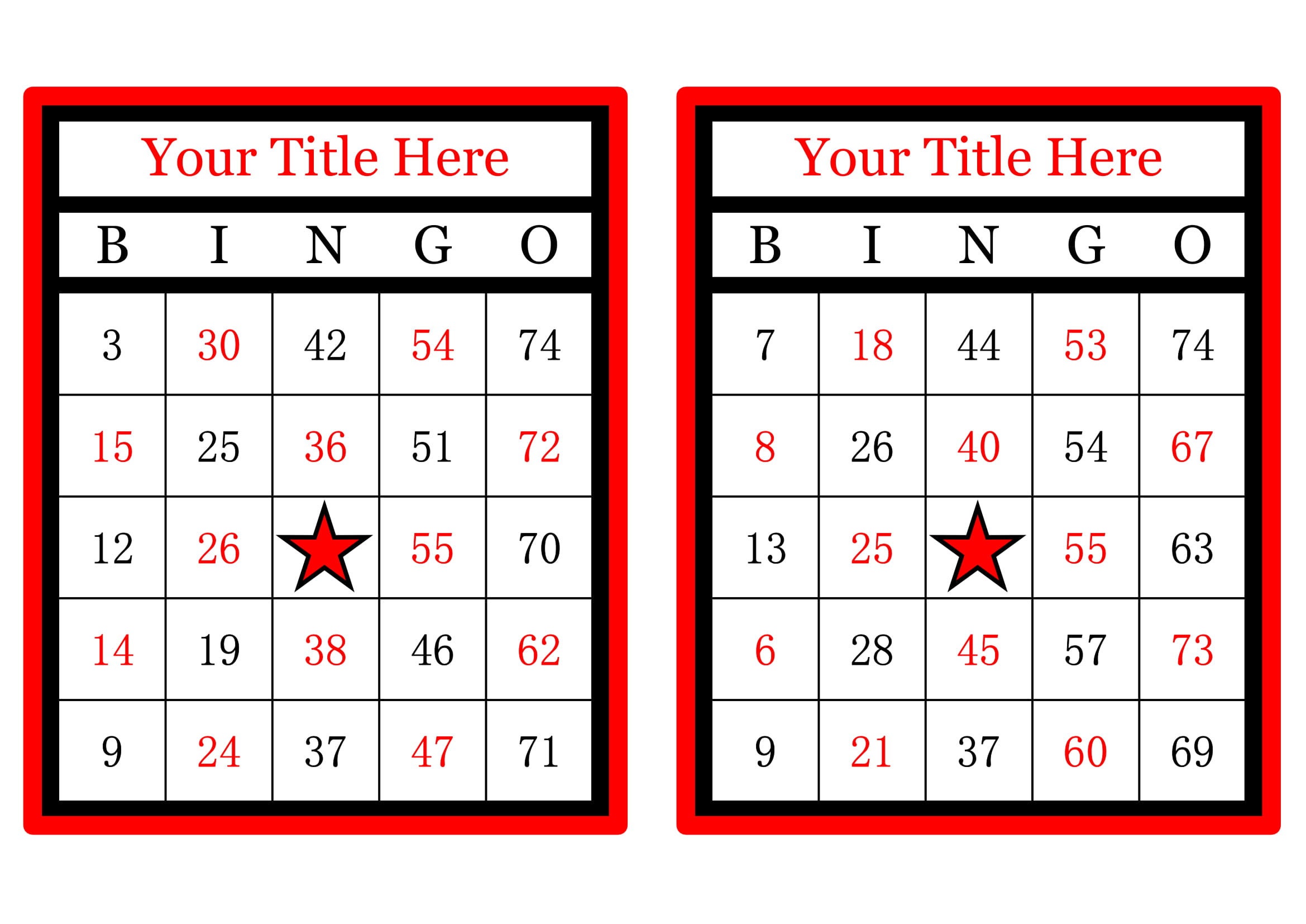 1000 Personalized Bingo Cards 1 2 or 4 per page .pdf Etsy