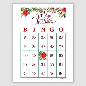 500 Christmas Bingo Cards, 1 and 2 Per Page, Fun Printable Holiday Party Game Christmas Game Printable Christmas PDF Game Download