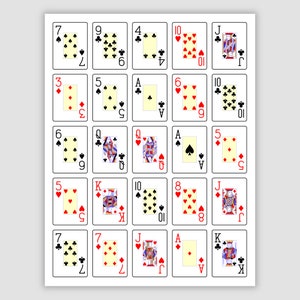 200 Poker Bingo Cards Set 3, Pdf Download, Instant Printable Fun Party Game, Style 3