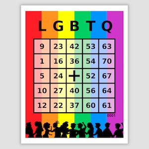 500 LGBTQ Bingo Cards Pdf Download, 1, 2, and 4 Per Page, Instant Printable Fun Party Game, Pride